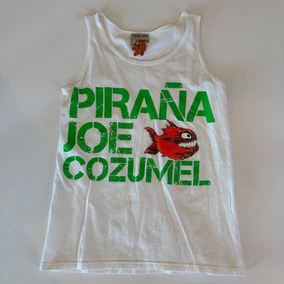 Pirana Joe Cozumel Graphic Tank Top Small Unisex T-shirt Summer Vacation Tropi - Picture 5 of 7